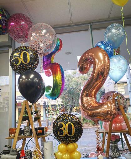 Helium balloons in the shop